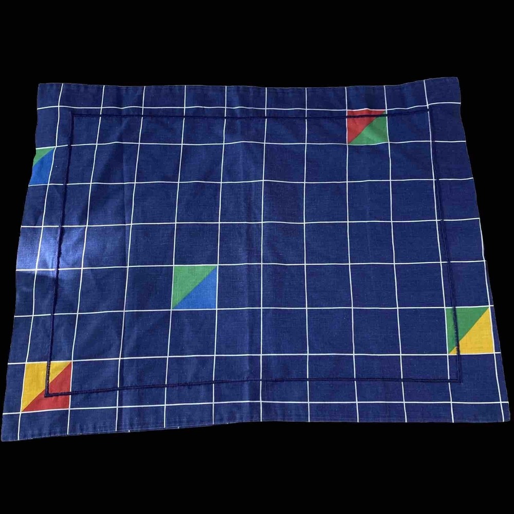 VTG 80's Cannon Geometric Grid  Standard Size Pillow Sham Saved By The Bell Zack